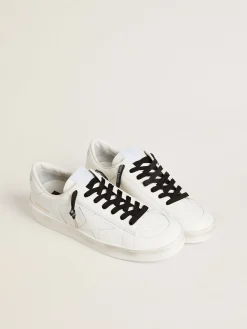 Best Golden Goose Cadarços de algodão preto com logo prateado em contraste Cor: preto