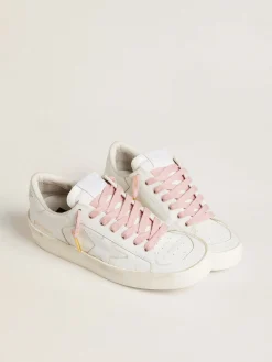 New Golden Goose Cadarços de algodão rosa antigo com logo dourado em contraste Cor: rosa antigo