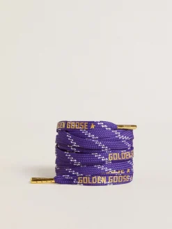 Sale Golden Goose Cadarços roxos com decorações e logo dourados em contraste Cor: roxo