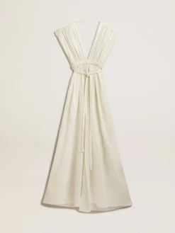 Shop Golden Goose Caftan de algodão jacquard branco usado Coleção Resort