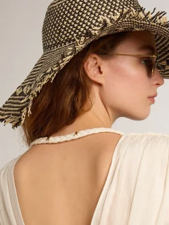 Shop Golden Goose Caftan de algodão jacquard branco usado Coleção Resort