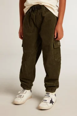 Cheap Golden Goose Calça cargo de algodão verde escuro Coleção Journey