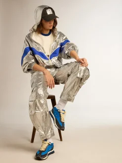 Flash Sale Golden Goose Calça cargo feminina de tecido técnico prateado Cor: prateado