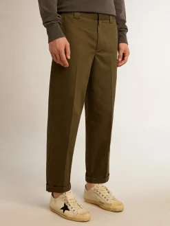 Online Golden Goose Calça chino Golden Collection verde militar Cor: verde militar
