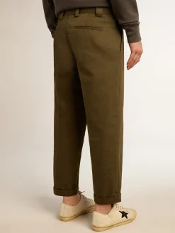 Online Golden Goose Calça chino Golden Collection verde militar Cor: verde militar