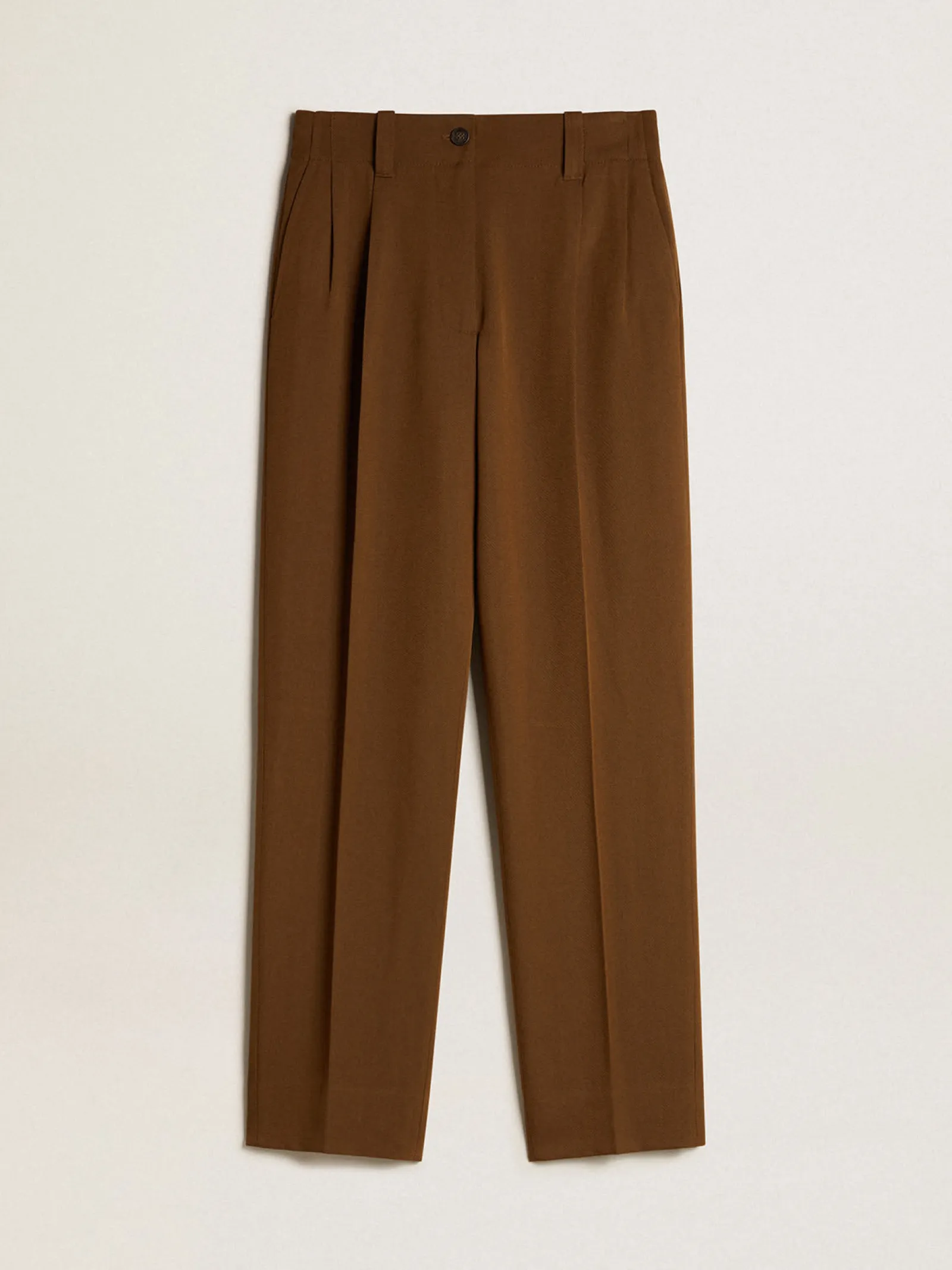 Best Sale Golden Goose Calça cor de faia misto lã e viscose Coleção Journey