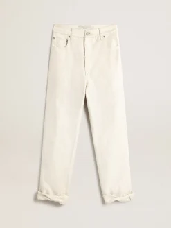Sale Golden Goose Calça de brim branco dourado Cor: branco dourado