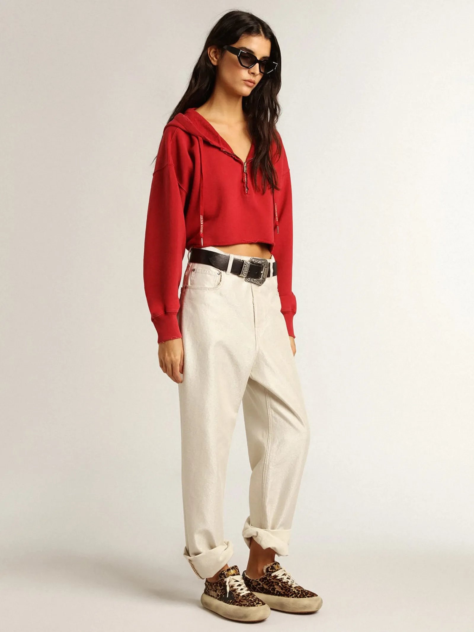 Sale Golden Goose Calça de brim branco dourado Cor: branco dourado