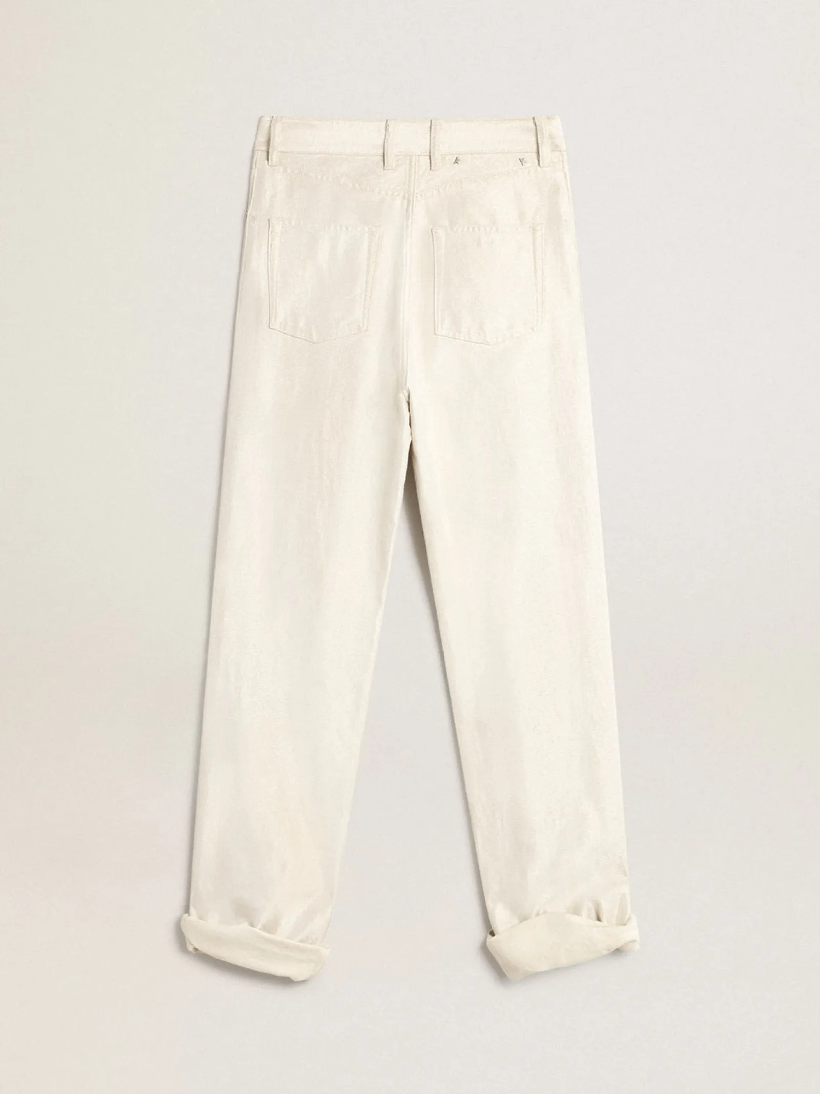 Sale Golden Goose Calça de brim branco dourado Cor: branco dourado