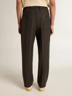Flash Sale Golden Goose Calça de flanela de lã cinza escuro Coleção Journey
