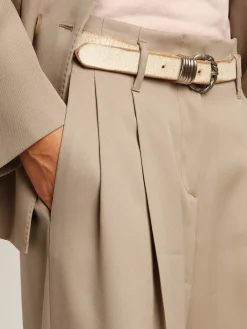 Outlet Golden Goose Calça de gabardine de lã cinza Coleção Journey