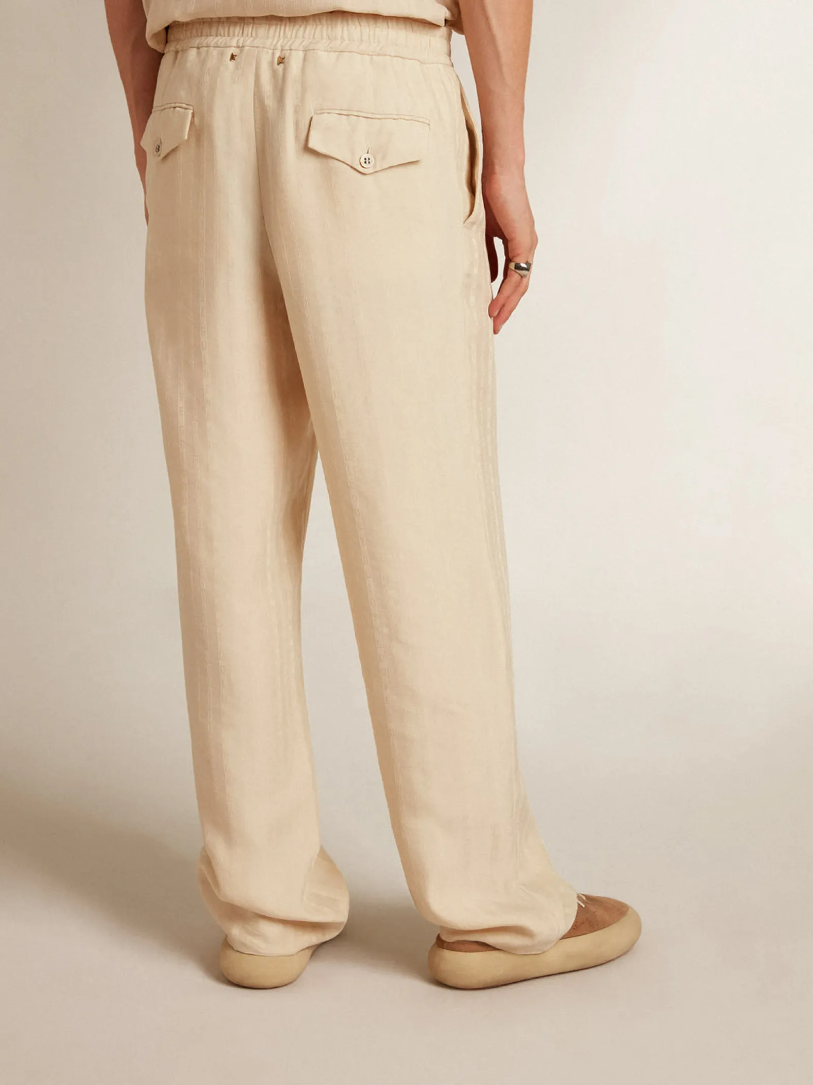 New Golden Goose Calça de jogging de linho cor de pergaminho Cor: pergaminho