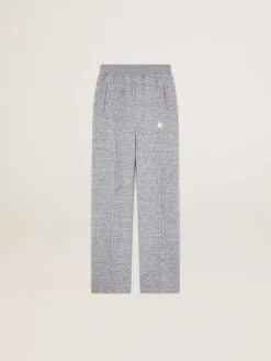Discount Golden Goose Calça de jogging feminina cinza com estrela dourada na frente Cor: cinza mescla