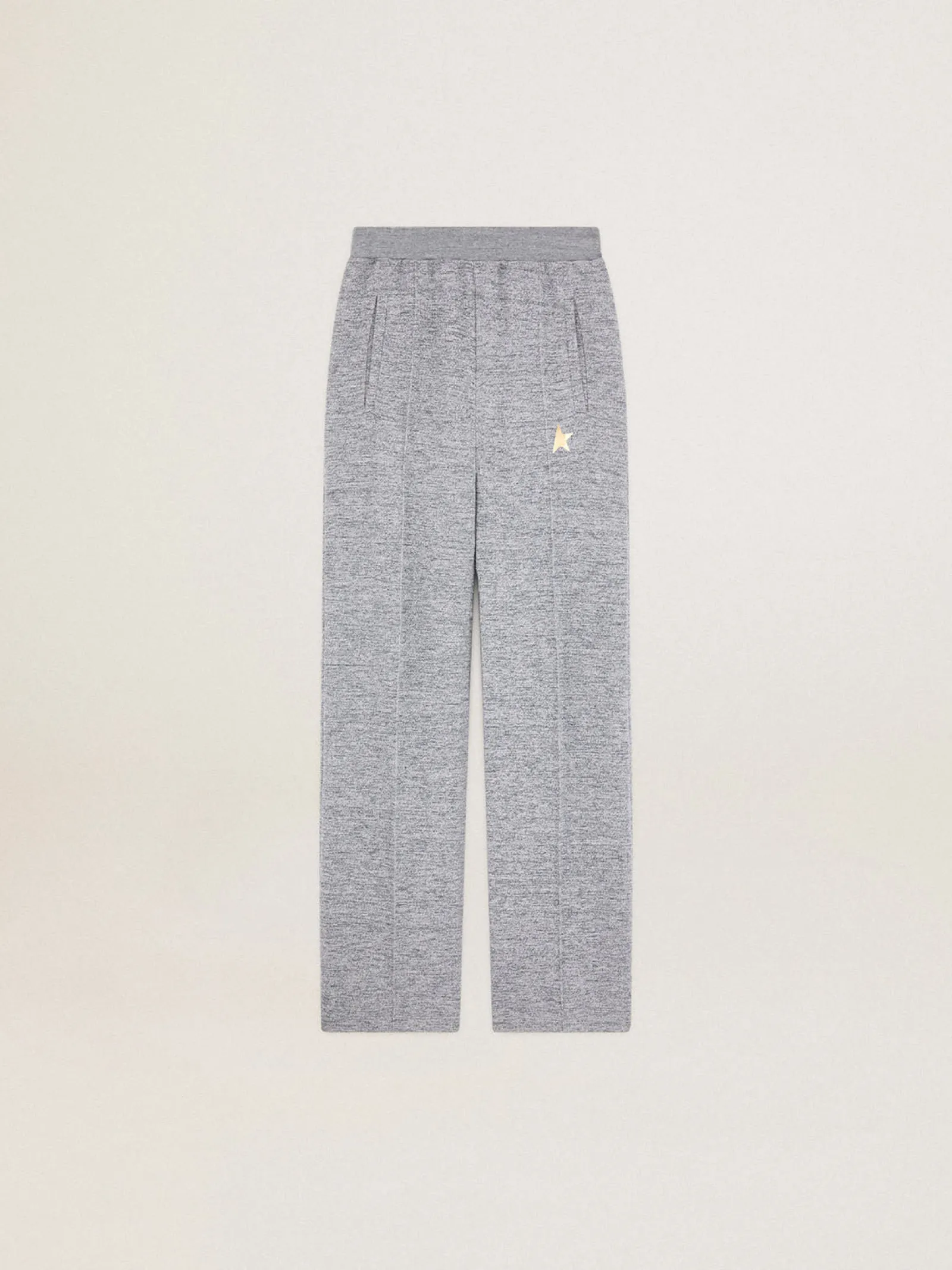 Discount Golden Goose Calça de jogging feminina cinza com estrela dourada na frente Cor: cinza mescla