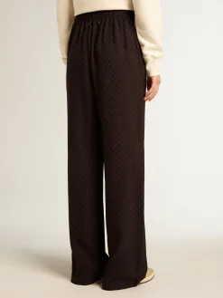 Hot Golden Goose Calça de jogging feminina de viscose preta Coleção Journey