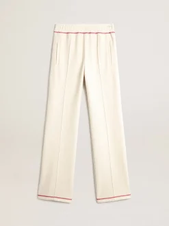 Cheap Golden Goose Calça de jogging Feminina na cor branco heritage com logo CNY Cor: branco heritage