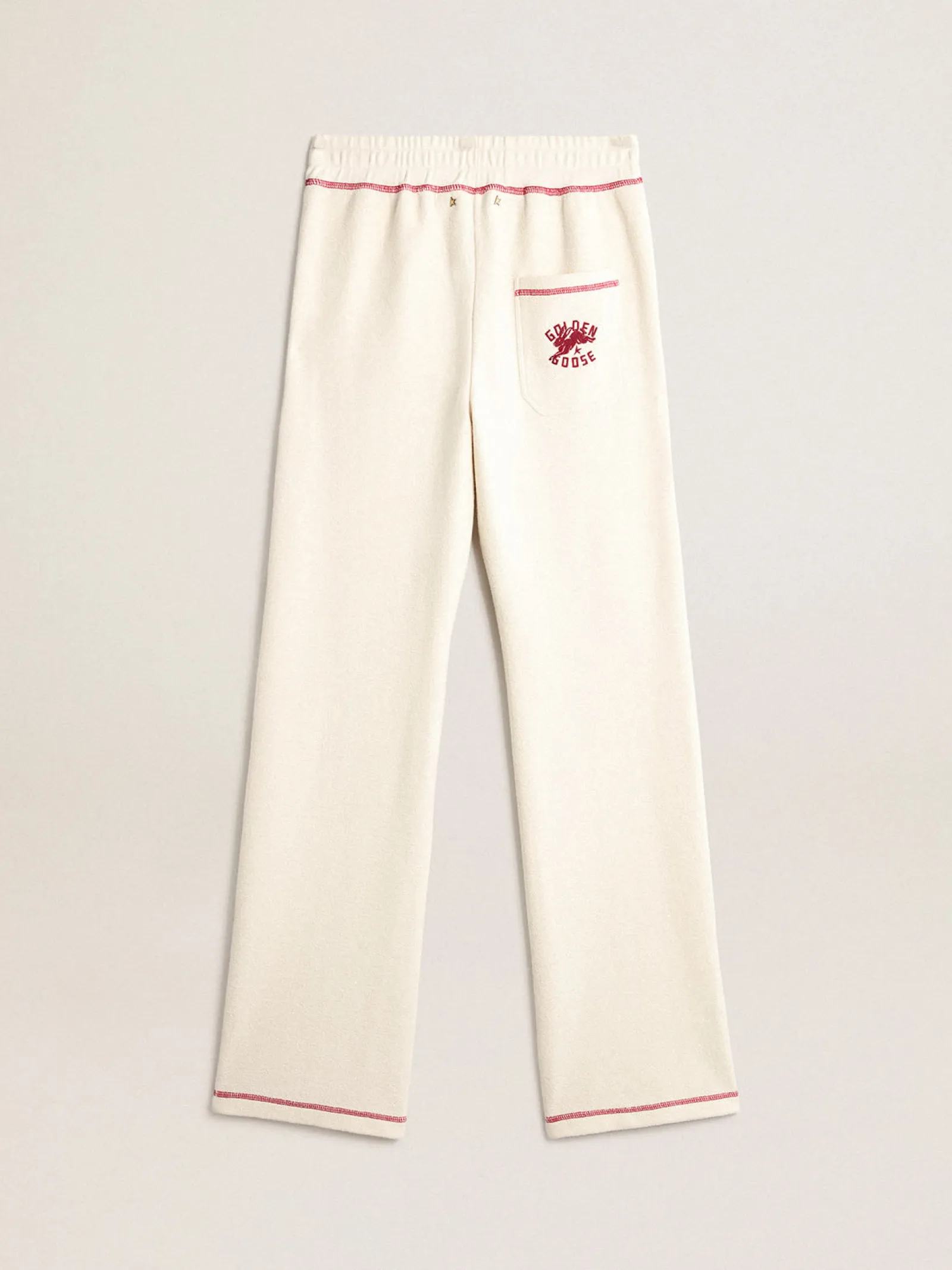 Cheap Golden Goose Calça de jogging Feminina na cor branco heritage com logo CNY Cor: branco heritage