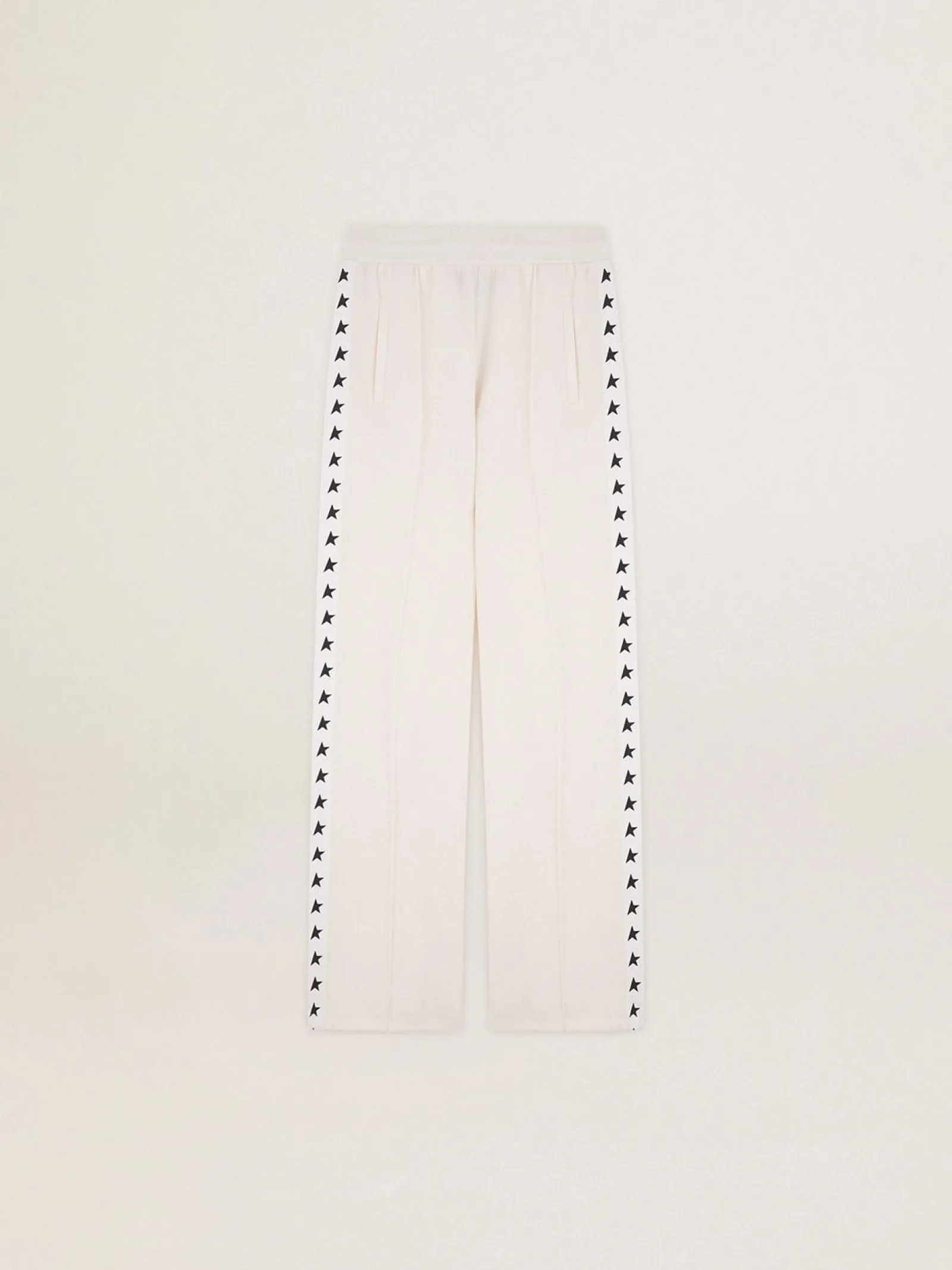 Cheap Golden Goose Calça de jogging feminina branca com estrelas nas laterais Star Collection