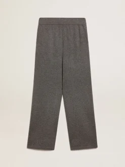 Outlet Golden Goose Calça de jogging feminina misto caxemira cinza Caxemira de baixo impacto