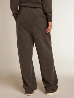 Outlet Golden Goose Calça de jogging feminina misto caxemira cinza Caxemira de baixo impacto