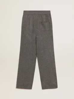 Outlet Golden Goose Calça de jogging feminina misto caxemira cinza Caxemira de baixo impacto