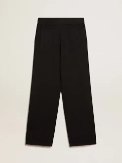 Sale Golden Goose Calça de jogging masculina misto caxemira preta Caxemira de baixo impacto