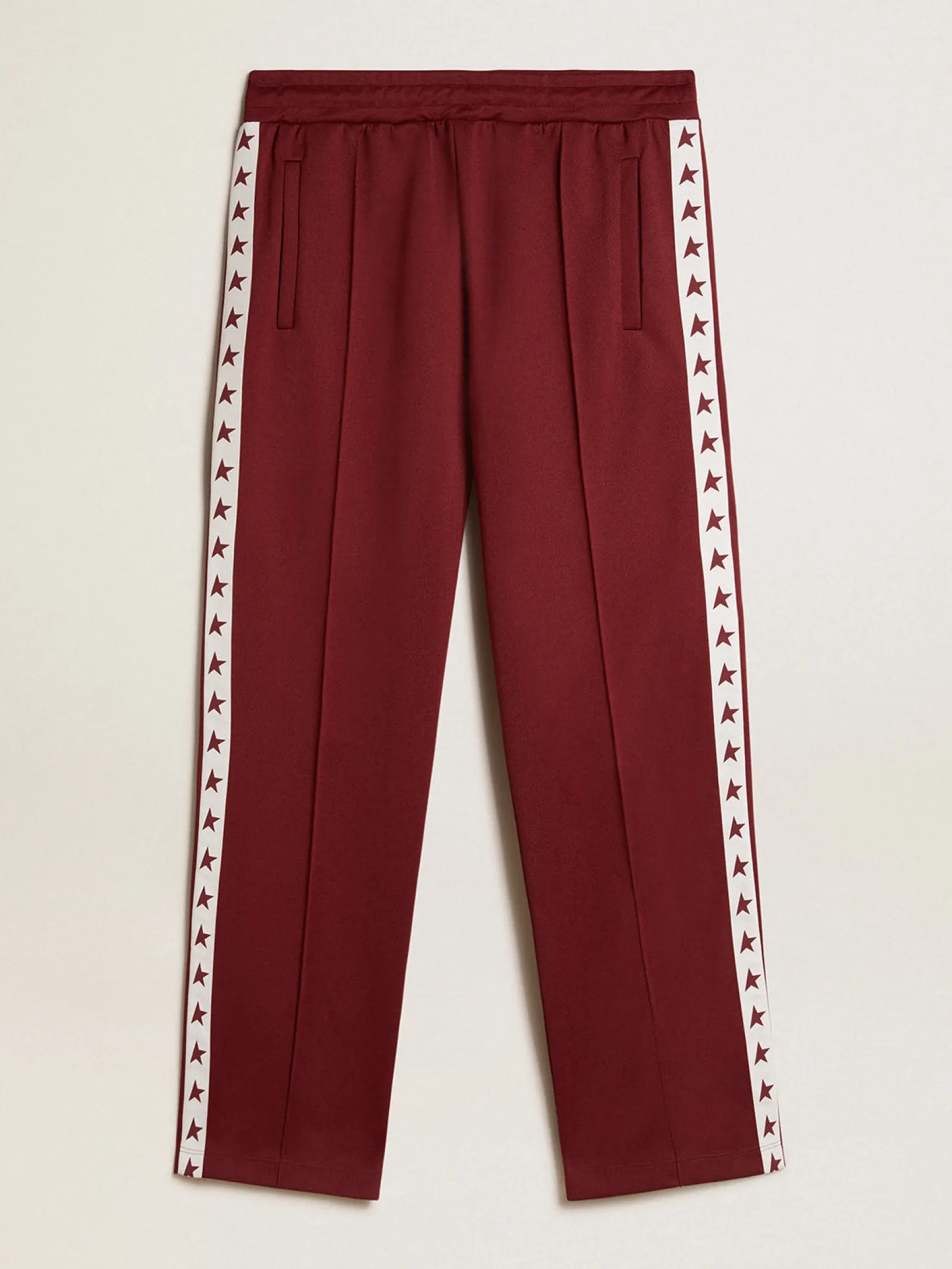 Sale Golden Goose Calça de jogging masculina bordô com estrelas nas laterais Star Collection