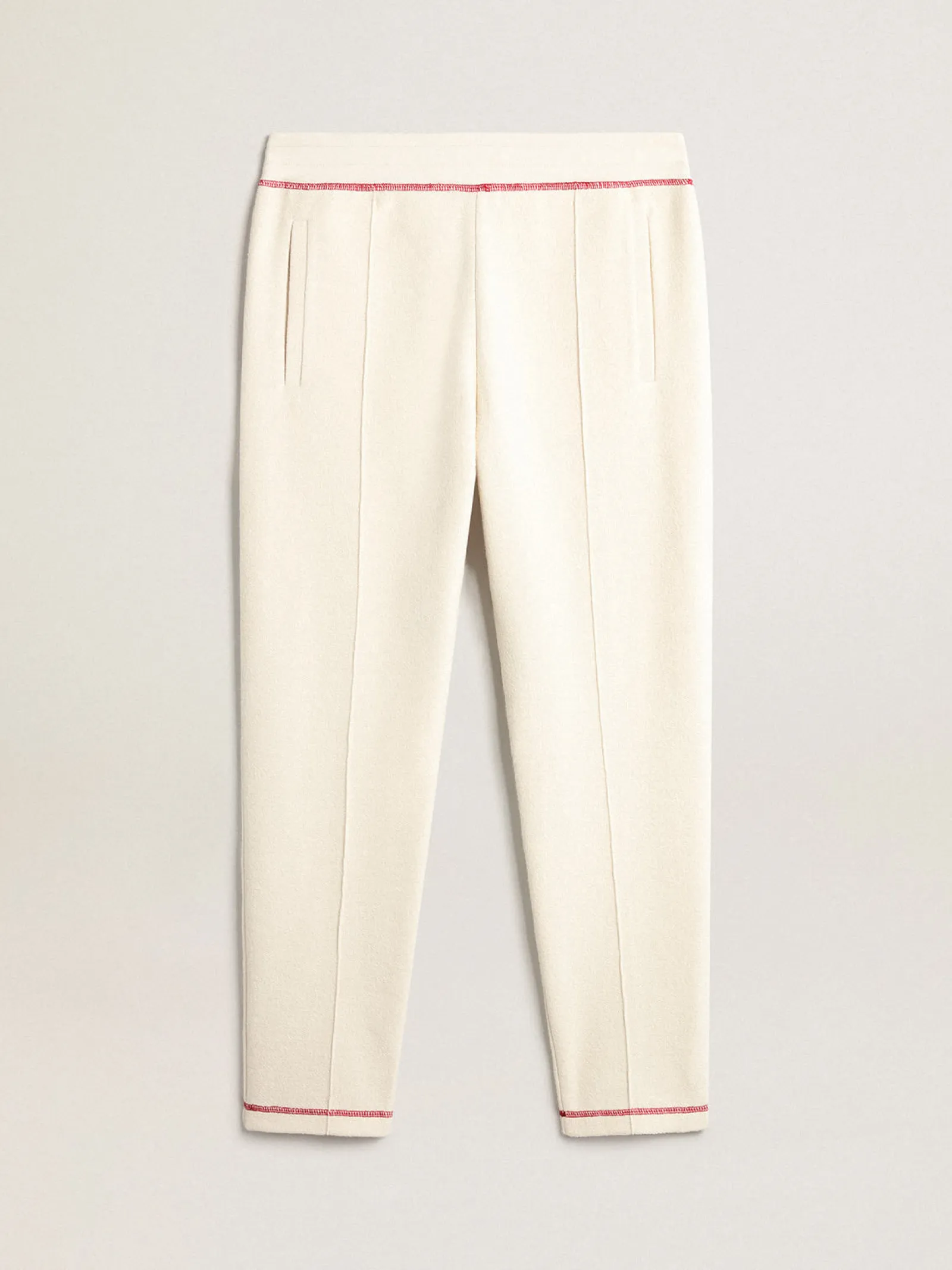 Best Sale Golden Goose Calça de jogging Masculina na cor branco heritage com logo CNY Cor: branco heritage