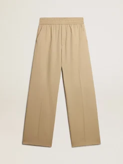 Outlet Golden Goose Calça de jogging masculina cor de areia com bolso atrás Cor: areia