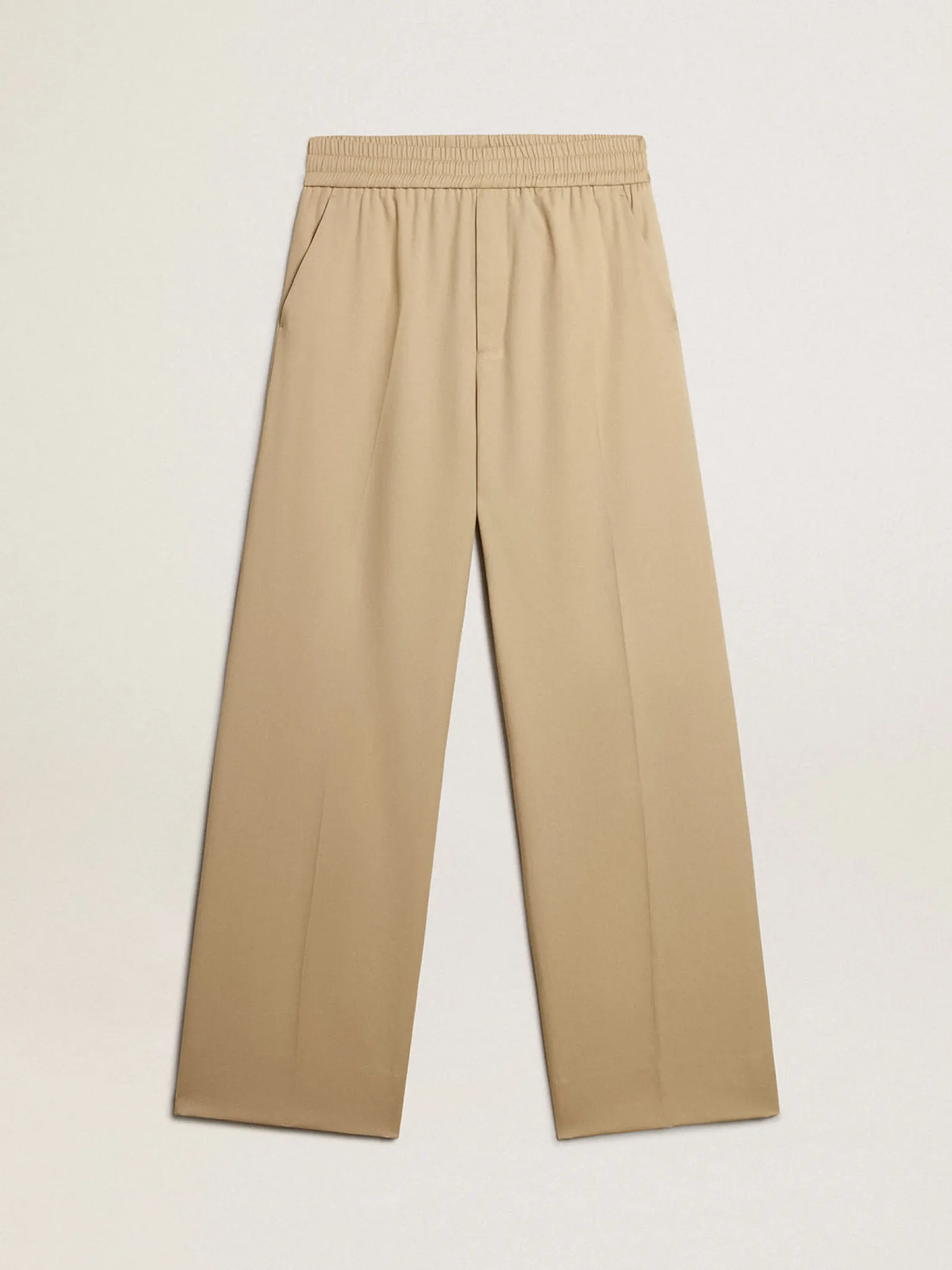 Outlet Golden Goose Calça de jogging masculina cor de areia com bolso atrás Cor: areia