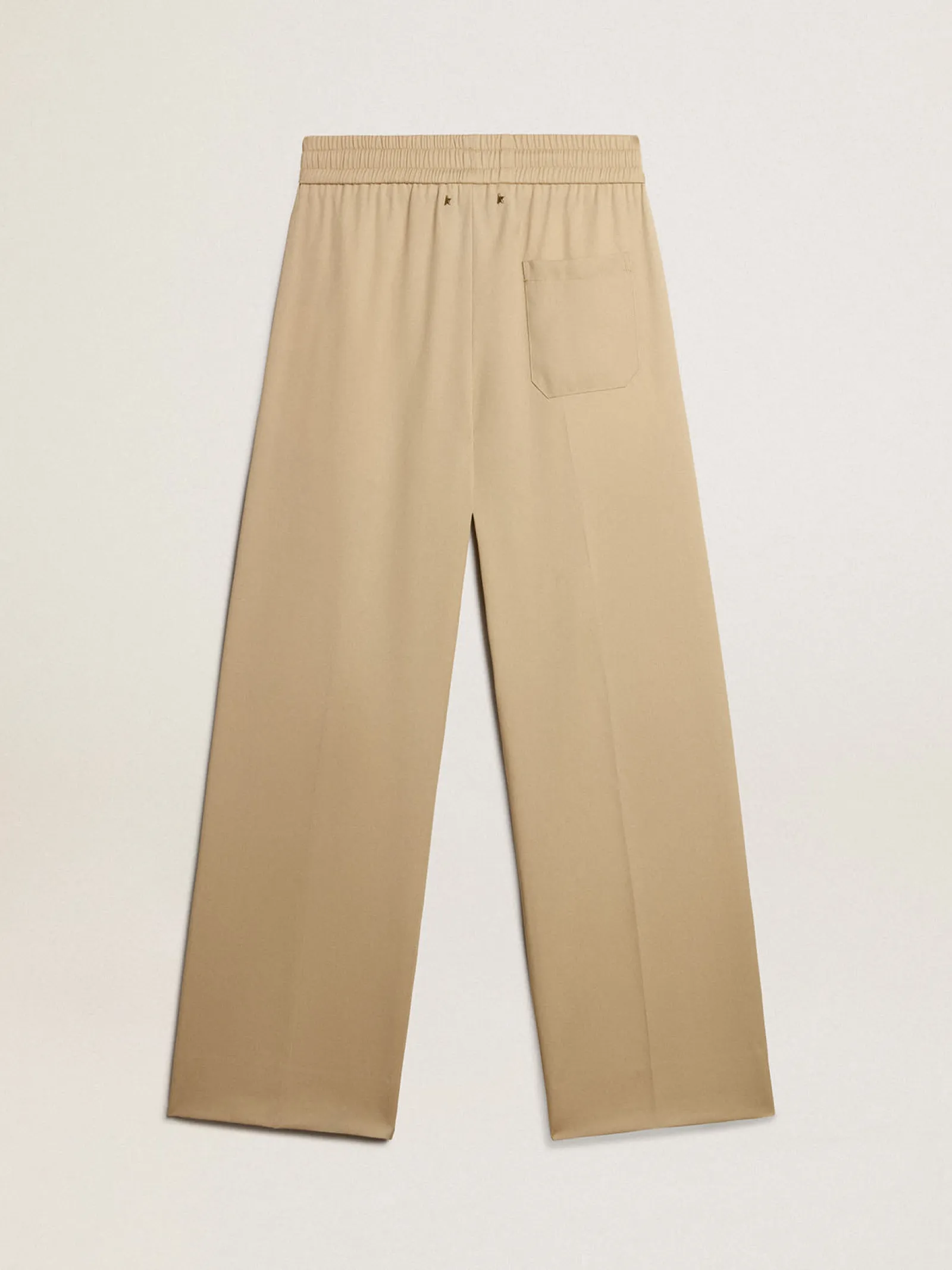 Outlet Golden Goose Calça de jogging masculina cor de areia com bolso atrás Cor: areia