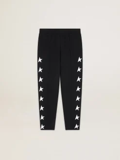 Discount Golden Goose Calça de jogging masculina preta com estrelas brancas Cor: preto