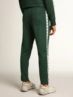Shop Golden Goose Calça de jogging masculina verde-brilhante Star Collection