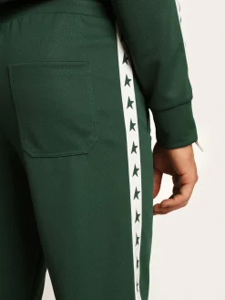 Shop Golden Goose Calça de jogging masculina verde-brilhante Star Collection