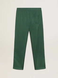 Shop Golden Goose Calça de jogging masculina verde-brilhante Star Collection