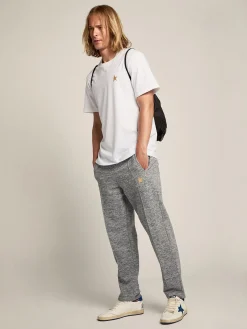 Hot Golden Goose Calça de jogging masculina cinza com estrela dourada na frente Cor: cinza mescla