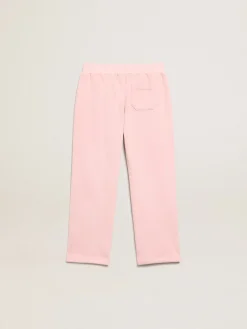 Store Golden Goose Calça de jogging rosa com estrela de glitter na frente Cor: rosa
