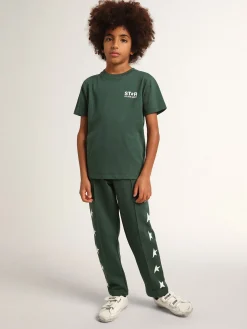 Flash Sale Golden Goose Calça de jogging verde brilhante com estrelas em contraste Cor: verde brilhante