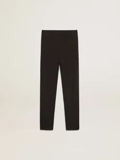 Discount Golden Goose Calça de legging infantil feminina preta com estrelas brancas nas laterais Coleção Star