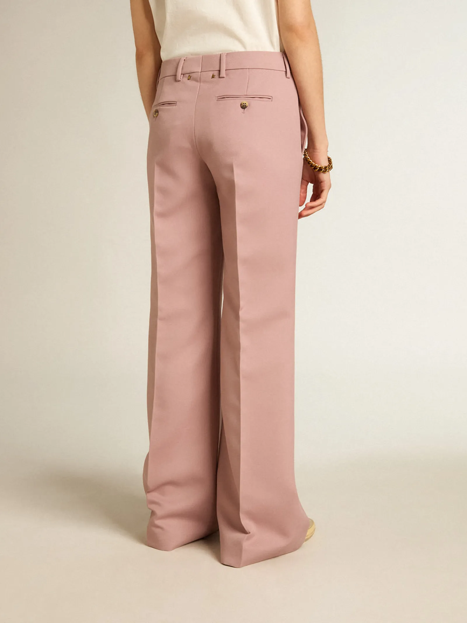 New Golden Goose Calça de tecido rosa de alfaiataria Coleção Journey
