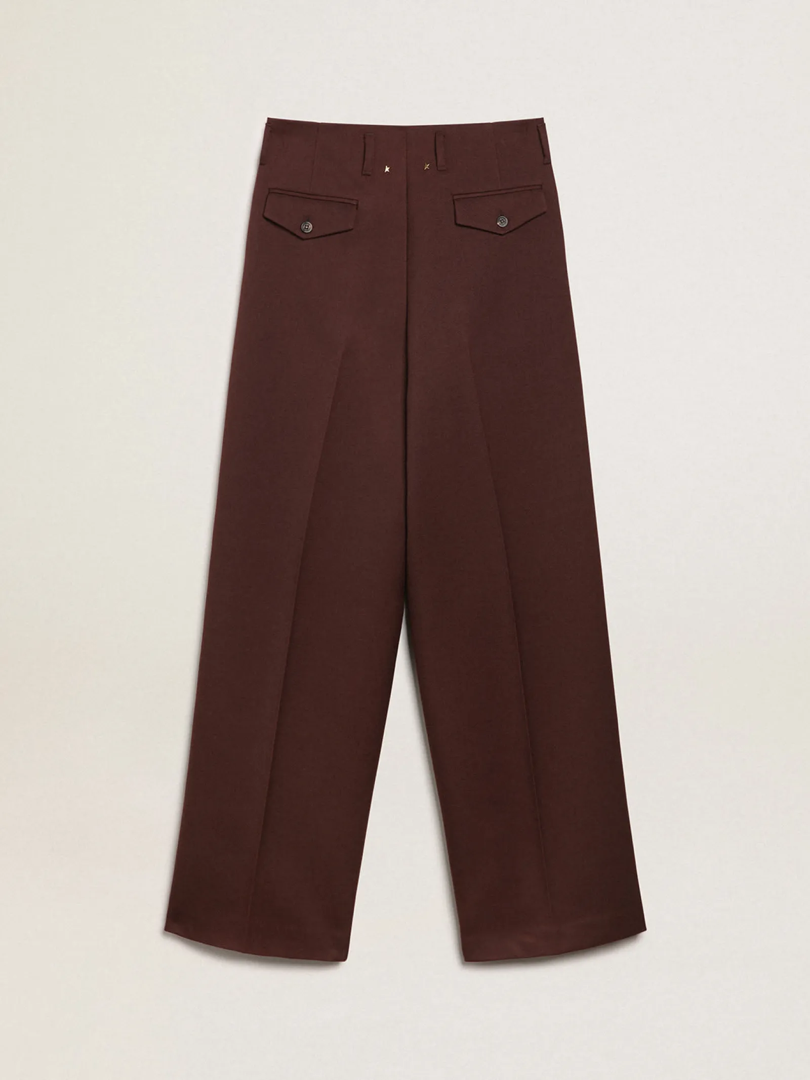 Cheap Golden Goose Calça feminina de gabardine de lã cor café Cor: chicory coffee