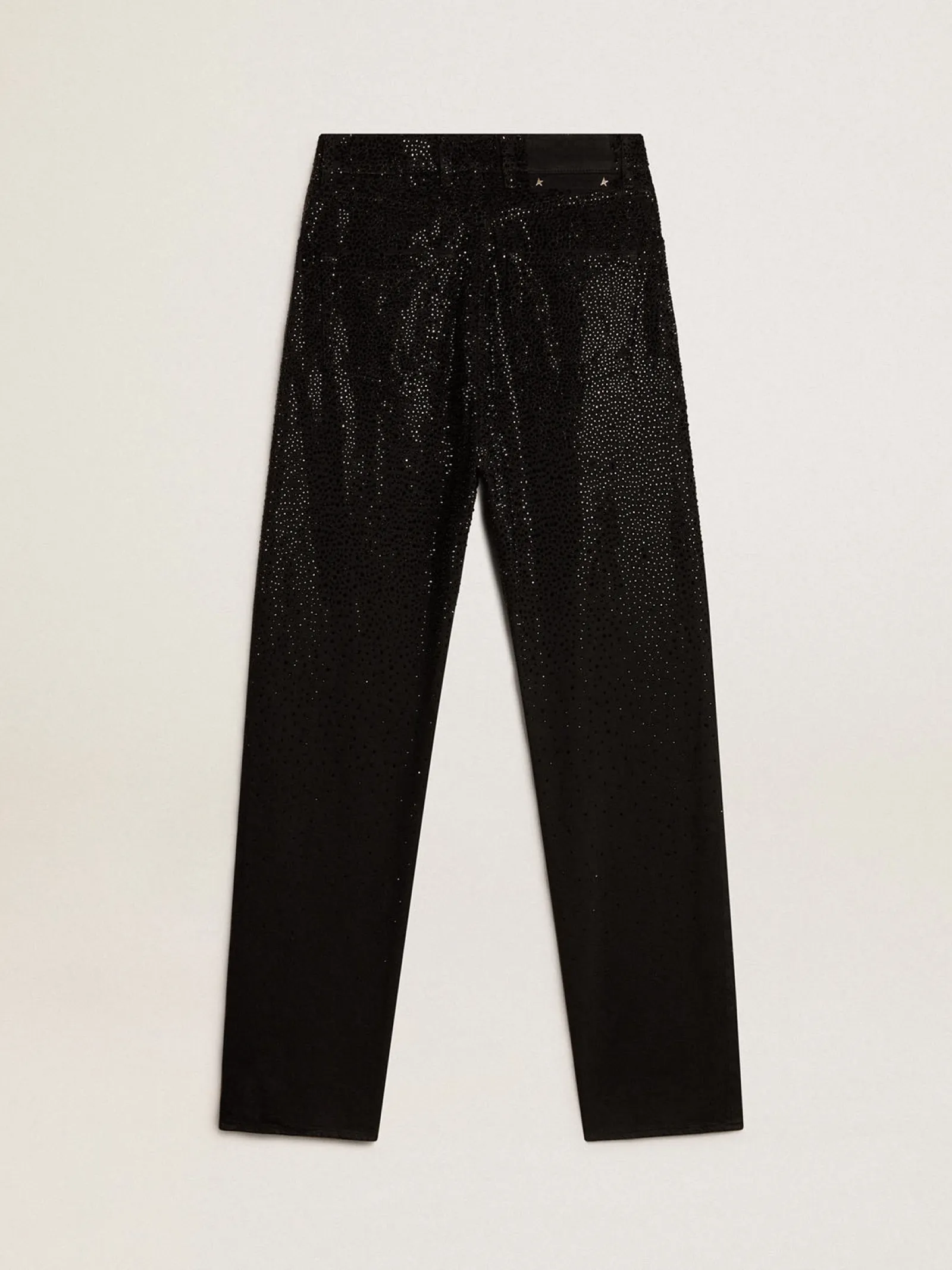 Best Golden Goose Calça feminina de jeans de algodão e cristais aplicados com efeito degradê Coleção Journey