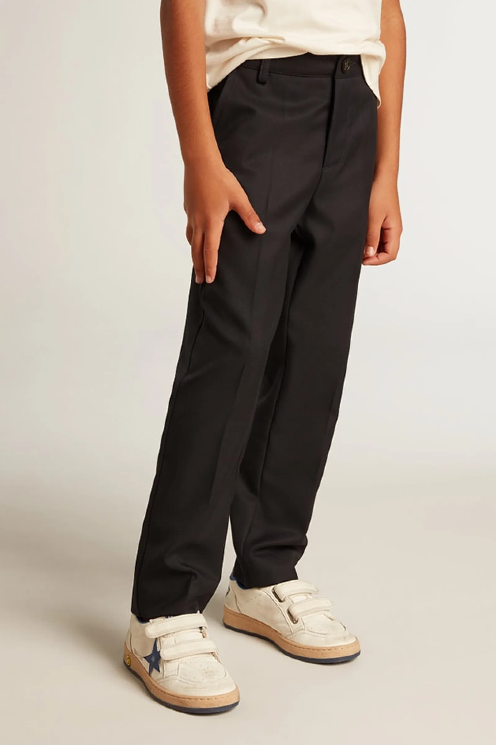 Cheap Golden Goose Calça infantil de lã azul-escura Golden Collection