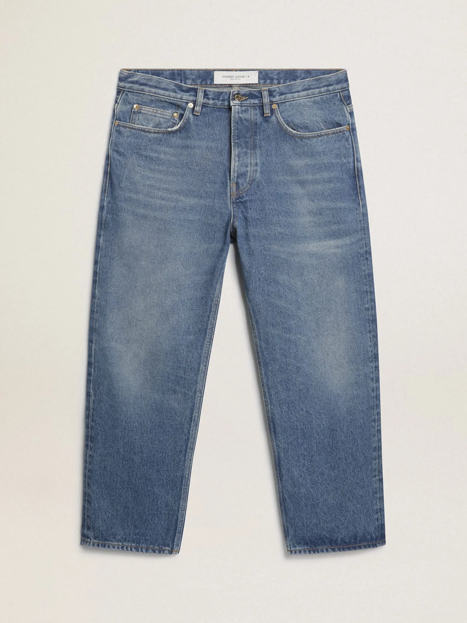 Fashion Golden Goose Calça jeans azul com efeito stonewashed Cor: azul