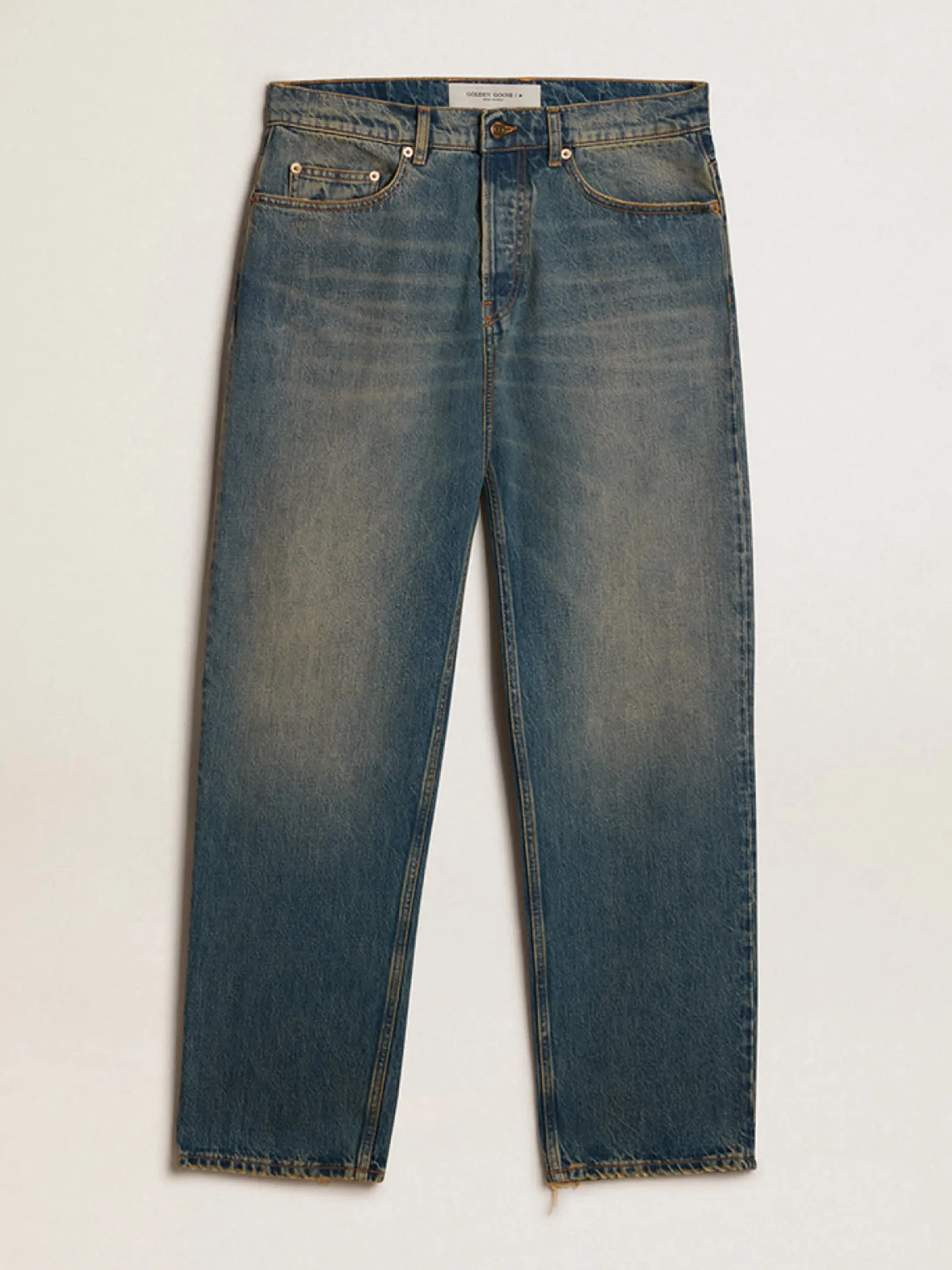 Clearance Golden Goose Calça jeans azul com tratamento usado Coleção Journey