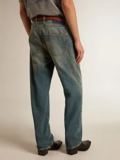 Clearance Golden Goose Calça jeans azul com tratamento usado Coleção Journey