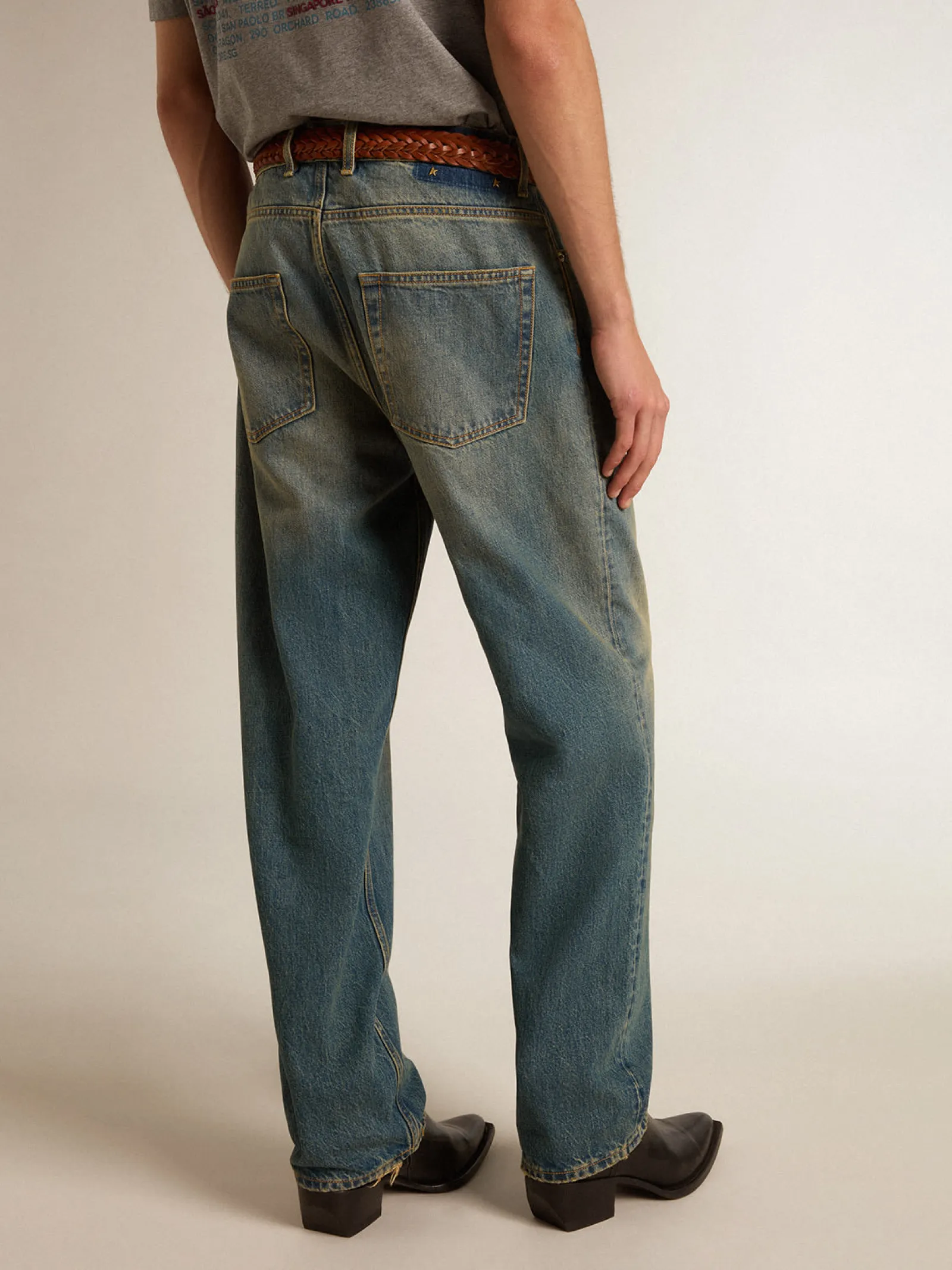Clearance Golden Goose Calça jeans azul com tratamento usado Coleção Journey