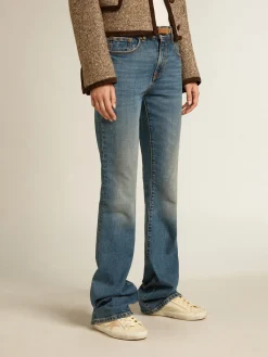 Hot Golden Goose Calça jeans azul em tecido stretch Coleção Journey