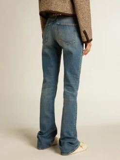 Hot Golden Goose Calça jeans azul em tecido stretch Coleção Journey
