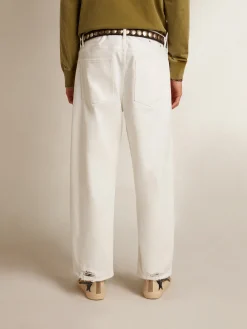 Best Golden Goose Calça jeans branca com efeito stonewashed Cor: branco usado